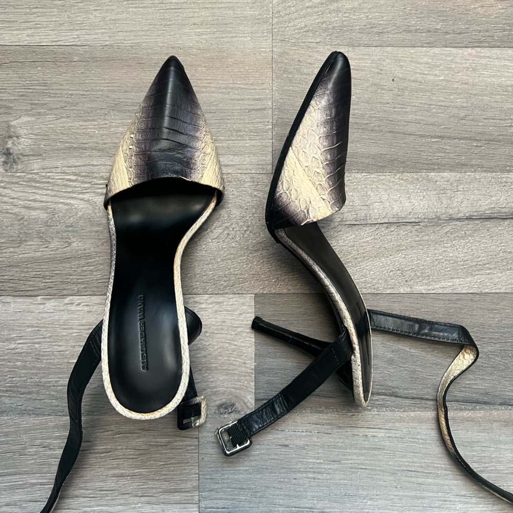 Alexander Wang Python Leather Ankle Strap Pumps - image 4